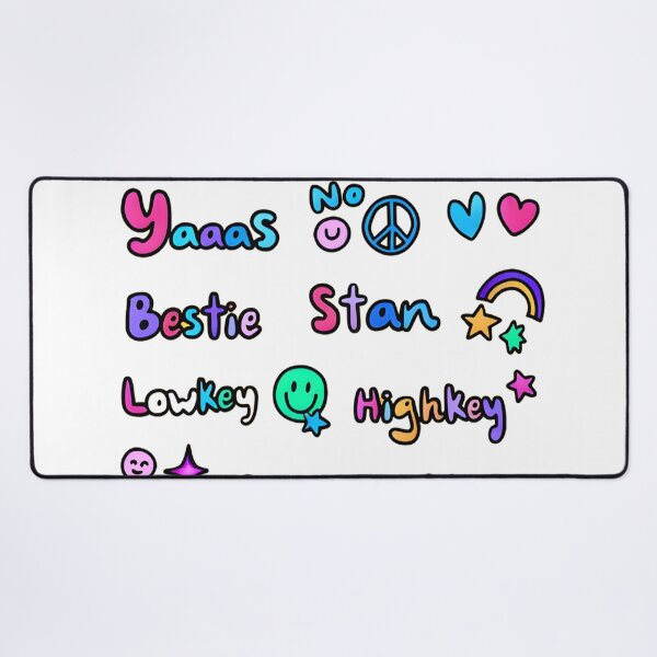 Item preview, Trendy Internet Slang Sticker Pack - Yaaas Bestie Stan Slay Lowkey Highkey Vibes designed and sold by AnnDesignStudio.