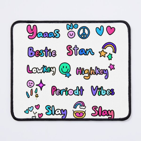 Item preview, Trendy Internet Slang Sticker Pack - Yaaas Bestie Stan Slay Lowkey Highkey Vibes designed and sold by AnnDesignStudio.