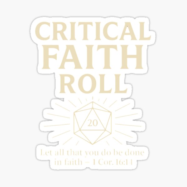 Item preview, Critical Faith Roll – D20 Dice Christian Gamer Scripture Design designed and sold by astersgraphics.