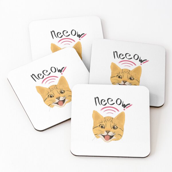 Item preview, Meeow Cat Art – Cute Happy Cat Face Design with Meow Signal | Funny Cat Drawing designed and sold by Sunny Rathor.