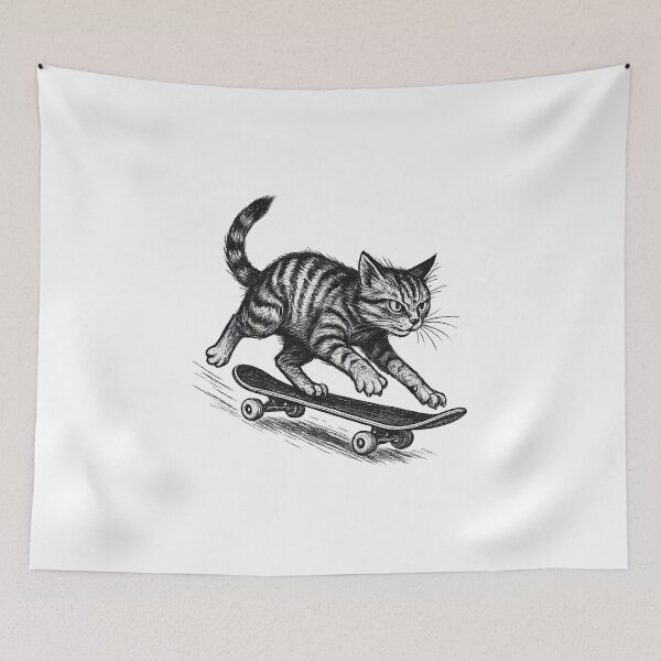 Item preview, Skateboarding Cat designed and sold by KiwiGrizzly.