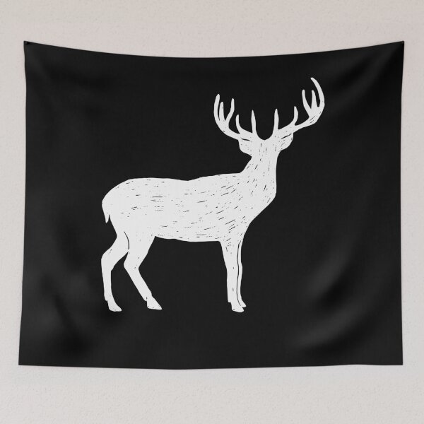 Item preview, White Stag Deer Antlers Distressed Design designed and sold by LarkDesigns.