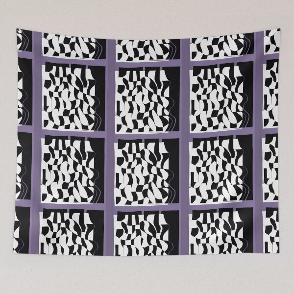 Item preview, Hand Woven Paper Geometric Black and White designed and sold by Sharon Schwalbe.