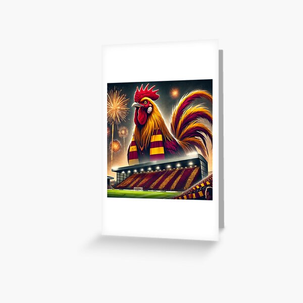 Item preview, Bradford City Bantam Over Valley Parade – Claret & Amber Football Art designed and sold by Final Whistle Art.