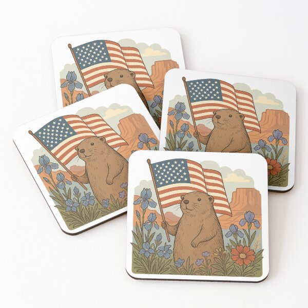 Item preview, Patriotic Groundhog in the Canyon  | Funny 4th of July Shirt designed and sold by VeroChaos.