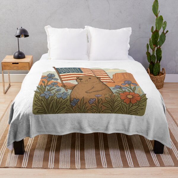 Item preview, Patriotic Groundhog in the Canyon  | Funny 4th of July Shirt designed and sold by VeroChaos.