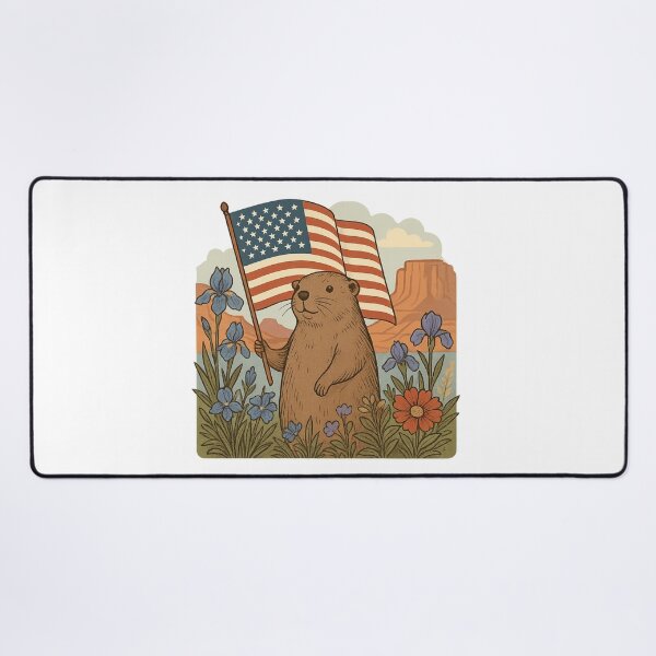 Item preview, Patriotic Groundhog in the Canyon | Funny 4th of July Shirt designed and sold by VeroChaos.