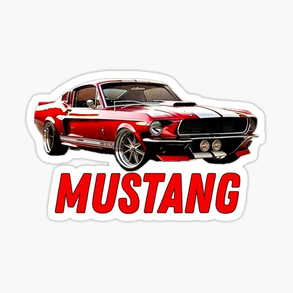 Item preview, Red Ford Mustang Clip Art Classic Muscle Car designed and sold by Zylpress.