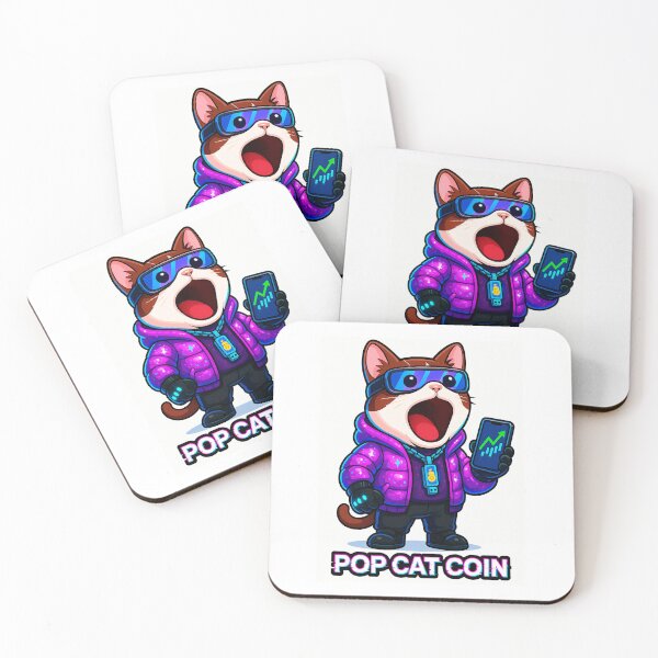 Item preview, POP CAT COIN: Meme Cat Hacker Millionaire Sticker designed and sold by Julyvax.