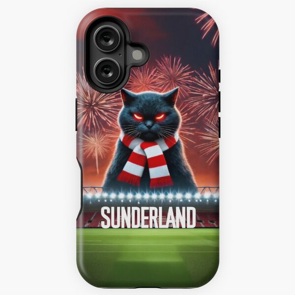 Item preview, Mythical Black Cat Guardian of Sunderland AFC Stadium of Light - Football Stadium Art Phone Case Design designed and sold by Final Whistle Art.