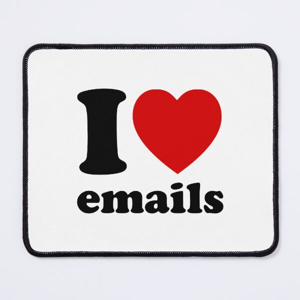 Item preview, I ❤️ emails – Retro Corporate Culture Statement in Black designed and sold by didijuca.