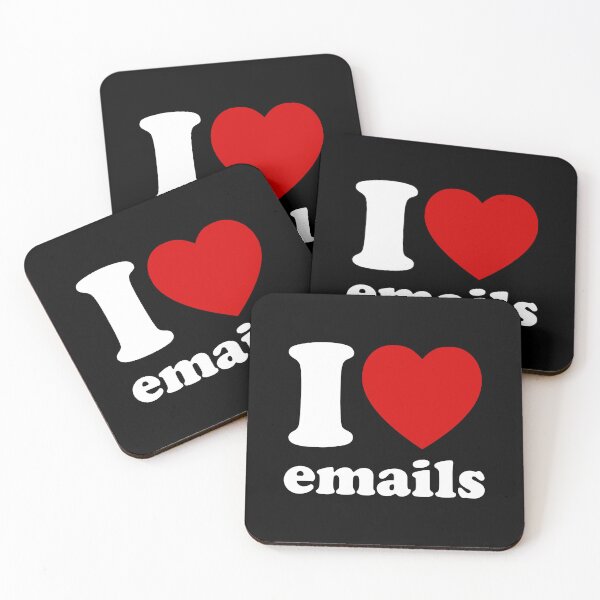 Item preview, I ❤️ emails – Retro Corporate Culture Statement in White designed and sold by didijuca.