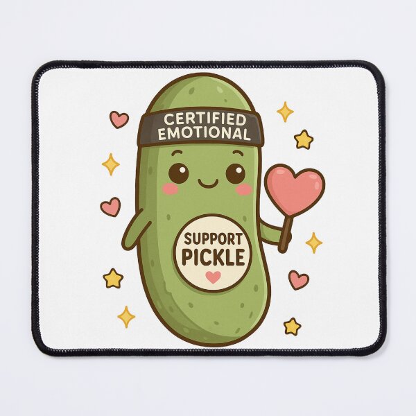 Item preview, Certified Emotional Support Pickle – Cute Kawaii Meme Design designed and sold by Jane-Phoenix.