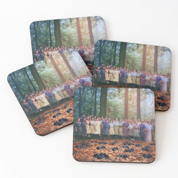 Item preview, Haunting 1925 Print of Farm Girls Lost in a Fake Spider-Filled Forest - dePace' designed and sold by mrpropcake.