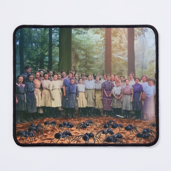 Item preview, Haunting 1925 Print of Farm Girls Lost in a Fake Spider-Filled Forest - dePace' designed and sold by mrpropcake.