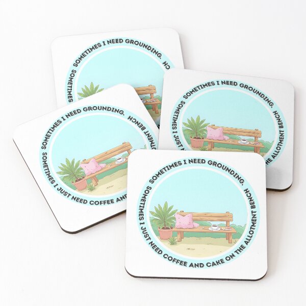 Item preview, Sometimes I need grounding. Sometimes I just need coffee and cake on the allotment bench. designed and sold by Paws and Ink Art.