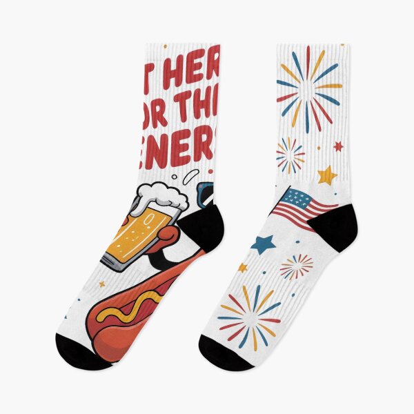 Item preview, Just Here for the Wieners - Funny 4th of July Hot Dog Beer Party Design designed and sold by AnnDesignStudio.