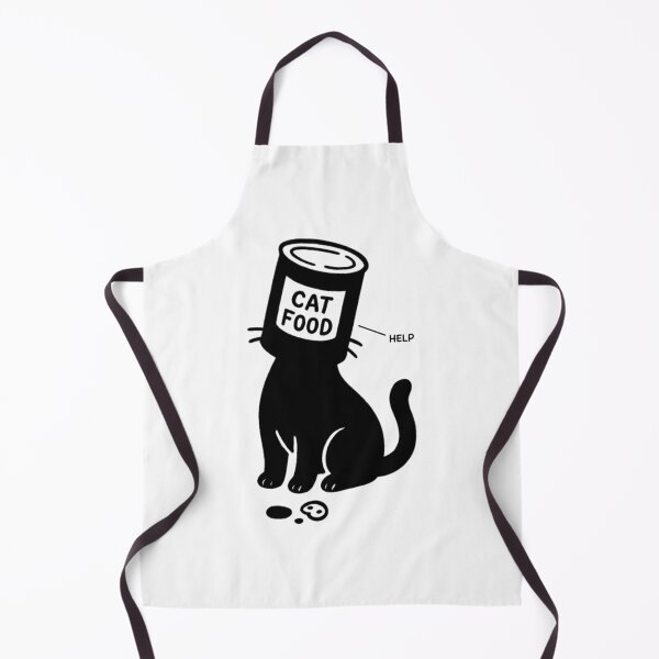 Item preview, Cat Food Crisis – Kawaii Cat with Can Stuck (on white) designed and sold by Neonyx2020.