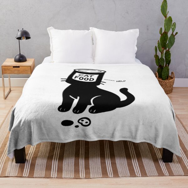 Item preview, Cat Food Crisis – Kawaii Cat with Can Stuck (on white) designed and sold by Neonyx2020.