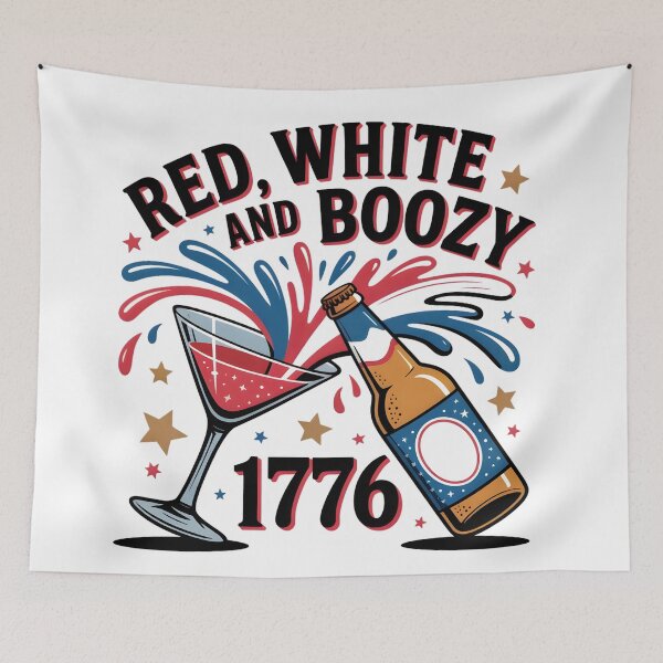 Item preview, Red White and Boozy 1776 - Fourth of July Party Drinking Digital Design designed and sold by AnnDesignStudio.