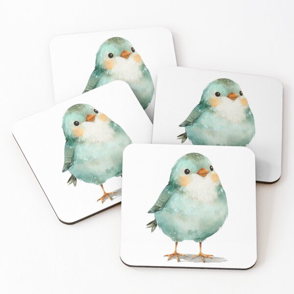 Item preview, Chonky Cute Round Green Bird designed and sold by PaperieJennifer.