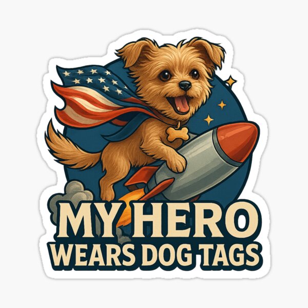 My Hero Wears Dog Tags Sticker