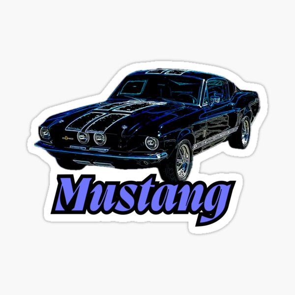 Item preview, Black Ford Mustang Clip Art Classic Muscle Car designed and sold by Zylpress.