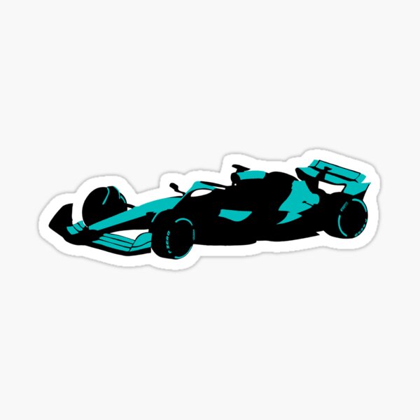 Aperçu de l'œuvre Silhouette de voiture de Formule 1 – Bleu créée et vendue par InkAndRavens.