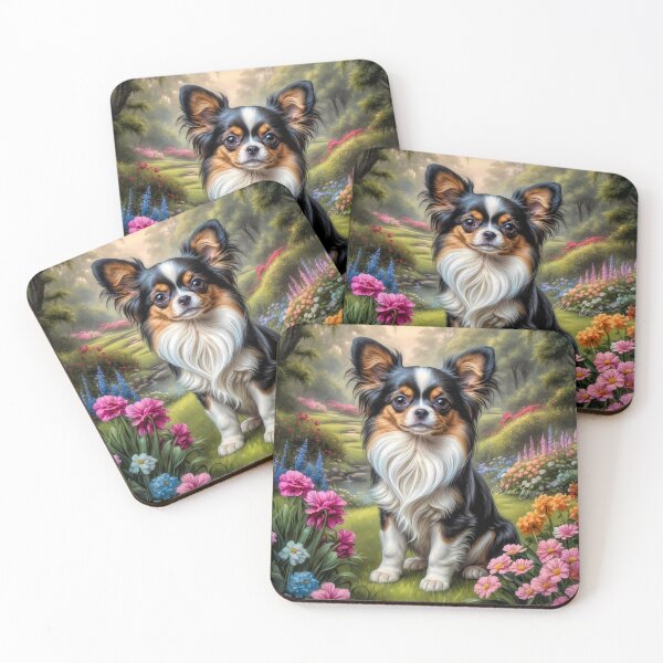 Item preview, Evie Papillion Puppy Portrait Painting designed and sold by Heart and Soul Studio.