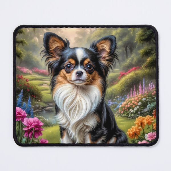Item preview, Evie Papillion Puppy Portrait Painting designed and sold by Heart and Soul Studio.