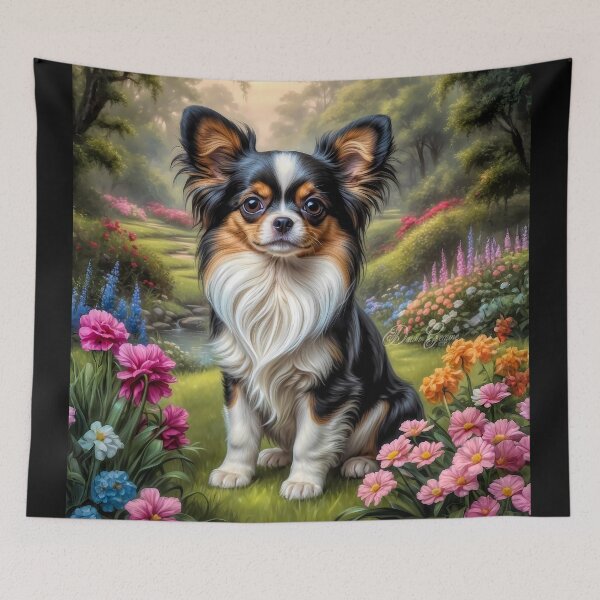 Item preview, Evie Papillion Puppy Portrait Painting designed and sold by Heart and Soul Studio.