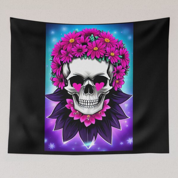 Item preview, Funny Skull decorated with flowers. designed and sold by Giulivo Store Graphic.