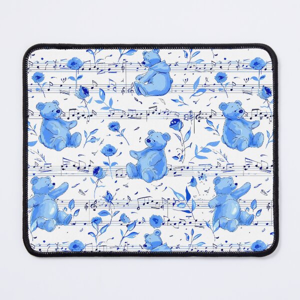 Item preview, Blue Teddy Bears Music Notes designed and sold by ArtbyJustis.