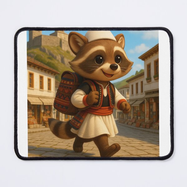 Item preview, “Albanian Raccoon Explorer – Gjirokastër Adventure in Traditional Costume” designed and sold by Jari’s shop.