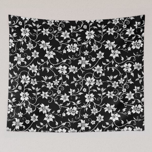 Item preview, black and white Victorian floral pattern  designed and sold by PRINYOS.