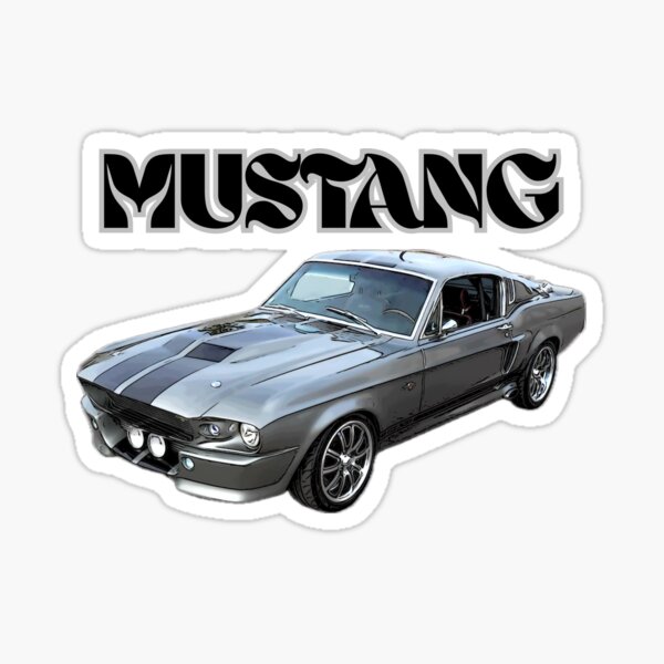 Item preview, Silver Ford Mustang Clip Art Classic Muscle Car designed and sold by Zylpress.