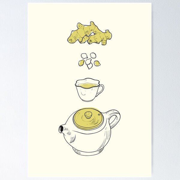 Item preview, Ginger tea from root to teapot designed and sold by _MuzaInspires_.