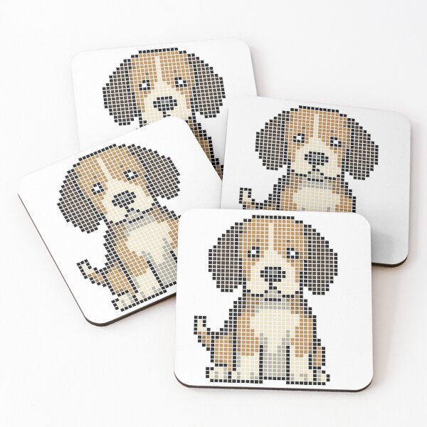 Item preview, Pixeled Beagle (black, tan, and white) designed and sold by Brain Fart Buffet.