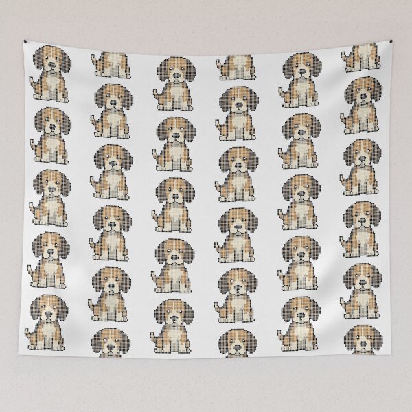 Item preview, Pixeled Beagle (black, tan, and white) designed and sold by Brain Fart Buffet.