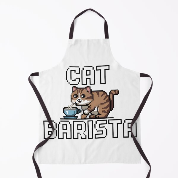Item preview, Adorable Pixel Art Cat Barista Café designed and sold by Into The Rabbit Hole.