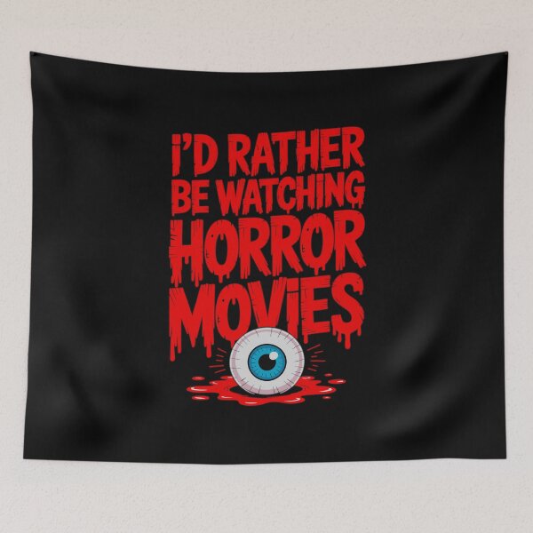 Item preview, I'd Rather Be Watching Horror Movies – Bloody Red Grunge Horror Fan designed and sold by paulo silveira.