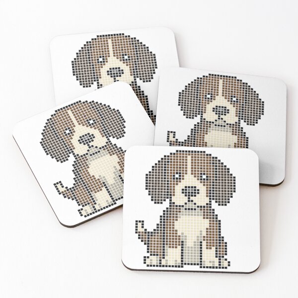 Item preview, Pixeled Beagle (black, brown, and white) designed and sold by Brain Fart Buffet.
