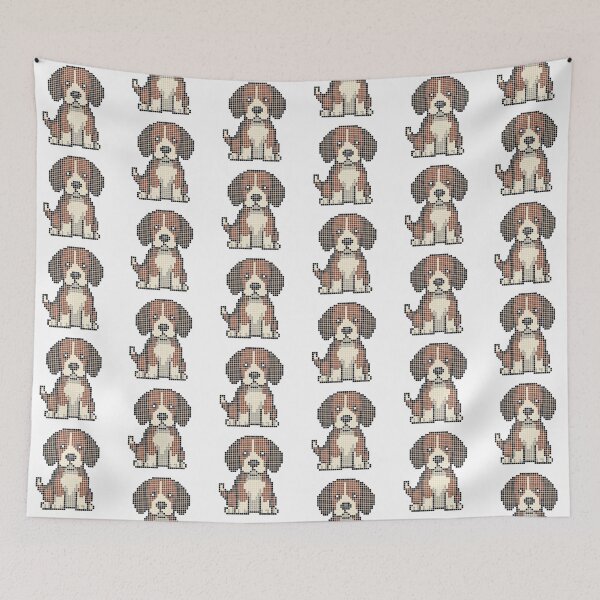 Item preview, Pixeled Beagle (black, red, and white) designed and sold by Brain Fart Buffet.