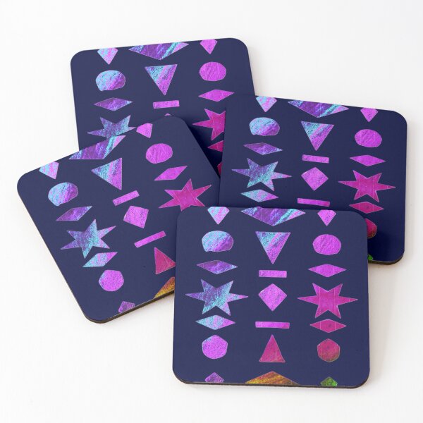 Item preview, Pop Art collage with colorful geometric shapes on dark blue designed and sold by Vision Illustrated.