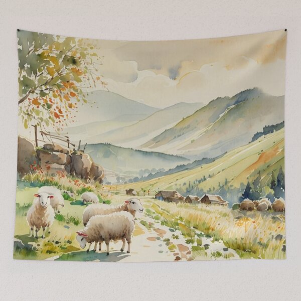 Item preview, Sunset over Dartmoor2（watercolour + AI) designed and sold by artsmeow.