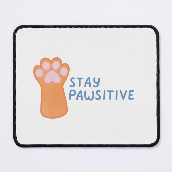 Item preview, stay pawsitive cute positivity ginger cat paw designed and sold by winterpumpkin.