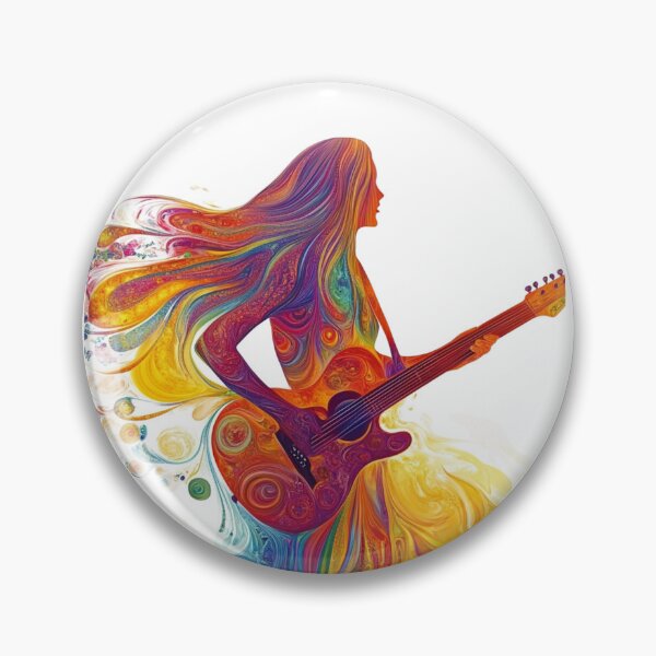 Item preview, hippie woman guitar designed and sold by Elite Print Studio.