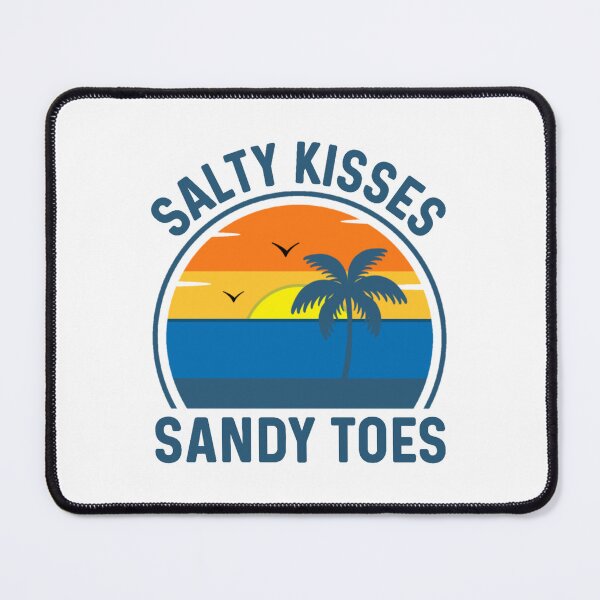 Item preview, Salty Kisses Sandy Toes - Retro Sunset Beach Palm Tree Birds Quote designed and sold by Sunserize Designs.