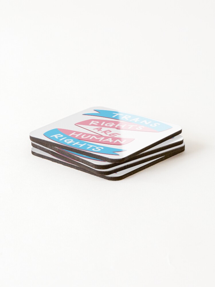 Thumbnail 4 of 5, Coasters (Set of 4), Trans Rights designed and sold by MentallyGhost.
