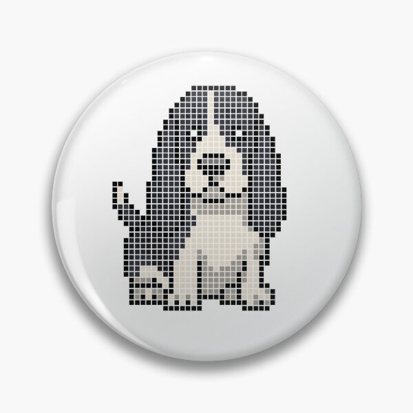 Item preview, Pixeled Basset hound (black and white) designed and sold by Brain Fart Buffet.